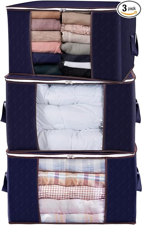 Lifewit Large Capacity Clothes Storage Bag Organizer with Reinforced Handle Thick Fabric for Comf... | Amazon (US)