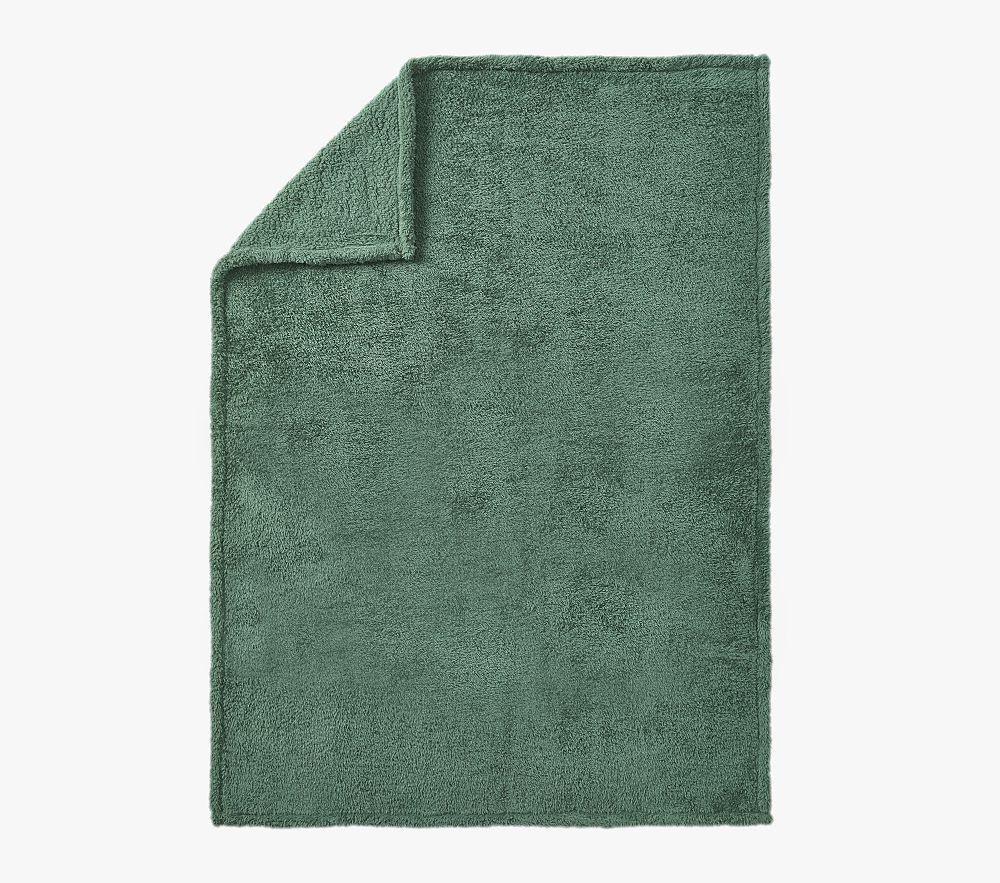 Sherpa Throw Blanket , Forest Green | Pottery Barn Kids