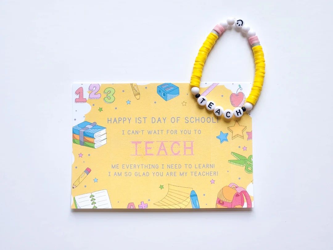 First Day of School Teacher Gift, Teacher Appreciation Day, Teach Bracelet, Teacher Bracelet | Etsy (US)