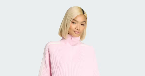 ADIDAS ORIGINALS FUNNEL NECK QUARTER ZIP Sweatshirt - Pink | Free Shipping with adiClub | adidas ... | adidas (US)