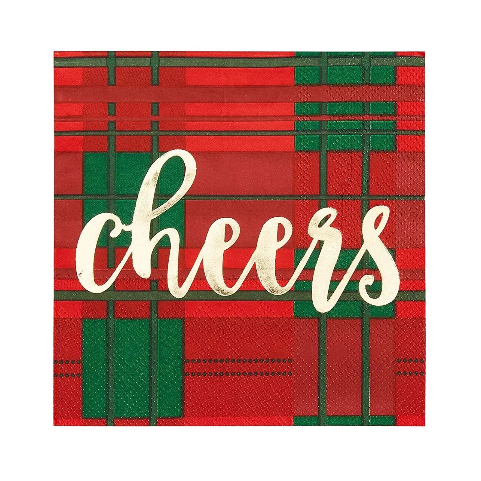 50 ct Christmas Red & Green Plaid Cocktail Paper Napkins for Holiday Party Supplies & Xmas Table ... | Walmart (US)