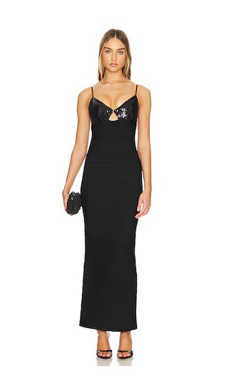 Sequin Bandage Gown in Black | Revolve Clothing (Global)