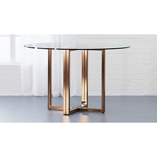 silverado brass 47" round dining table | CB2
