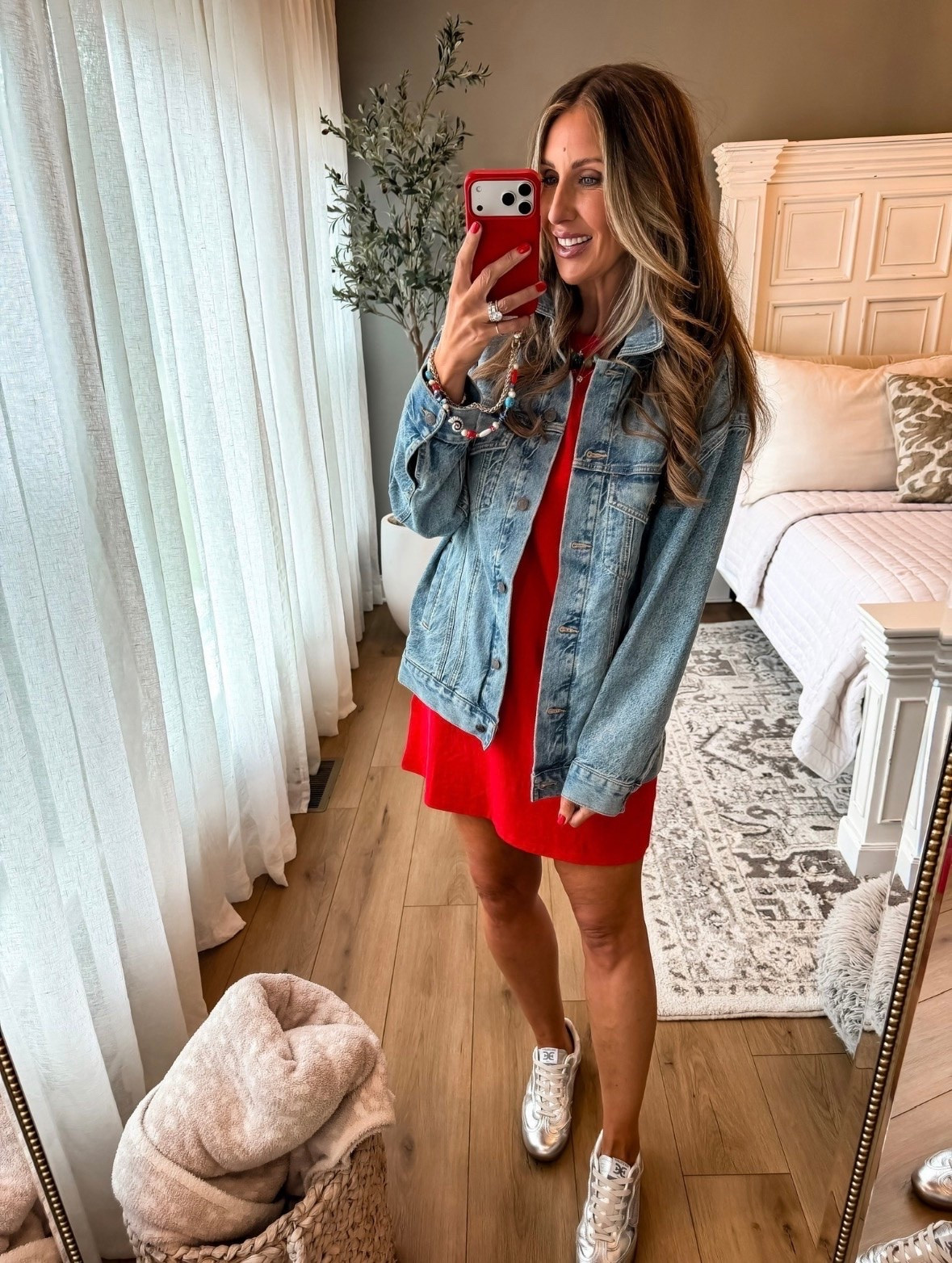 This red dress is perfect for a last minute summer outing. I layered a denim jacket for a casual chic look and added my silver sneakers for comfort and style.

summer outfit, red dress, denim jacket, casual chic, summer look, silver sneakers, easy summer style, themominstyle

#LTKootd #LTKOver40 #LTKSeasonal