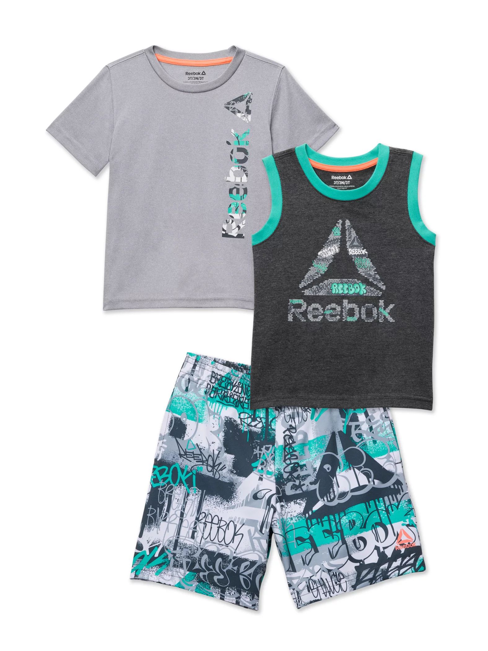 Reebok Baby and Toddler Boy T-Shirt, Tank Top, and Shorts Outfit Set, 3-Piece, Sizes 12M-5T | Walmart (US)