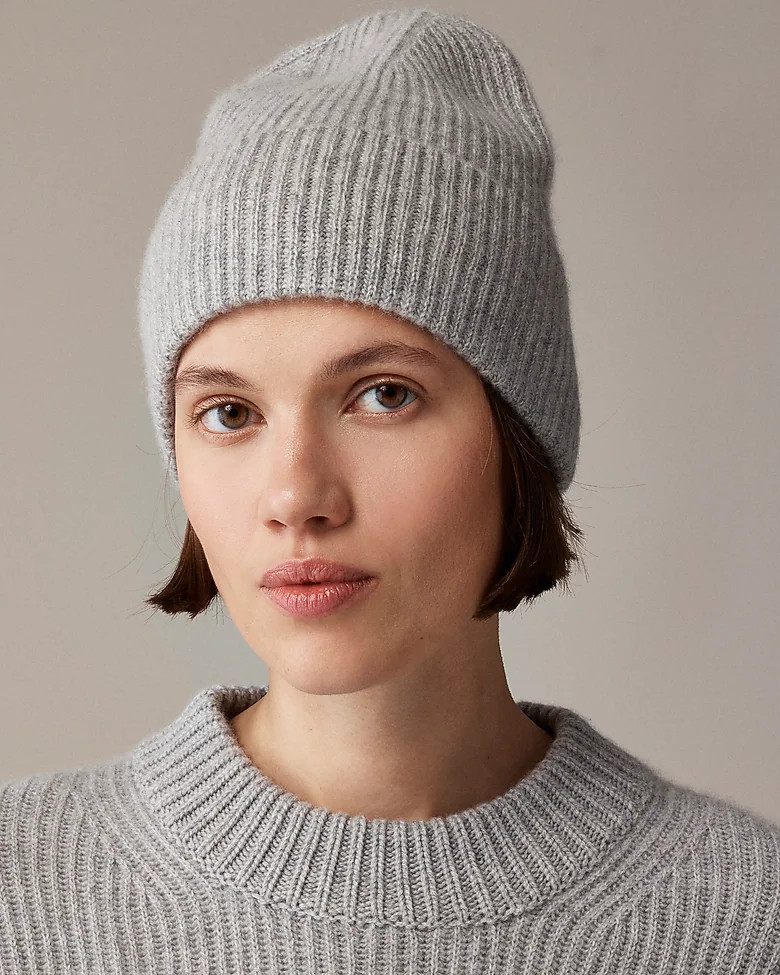 Ribbed cashmere beanie | J. Crew US