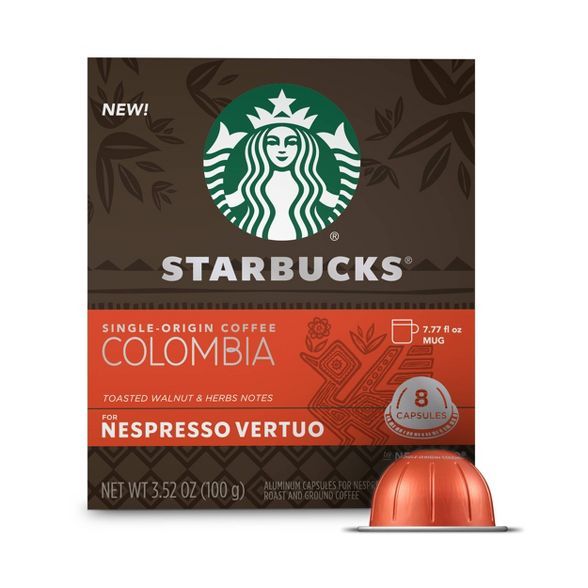 Starbucks for Nespresso Vertuo Single Origin Colombia Medium Roast Coffee - 3.52oz/8ct | Target
