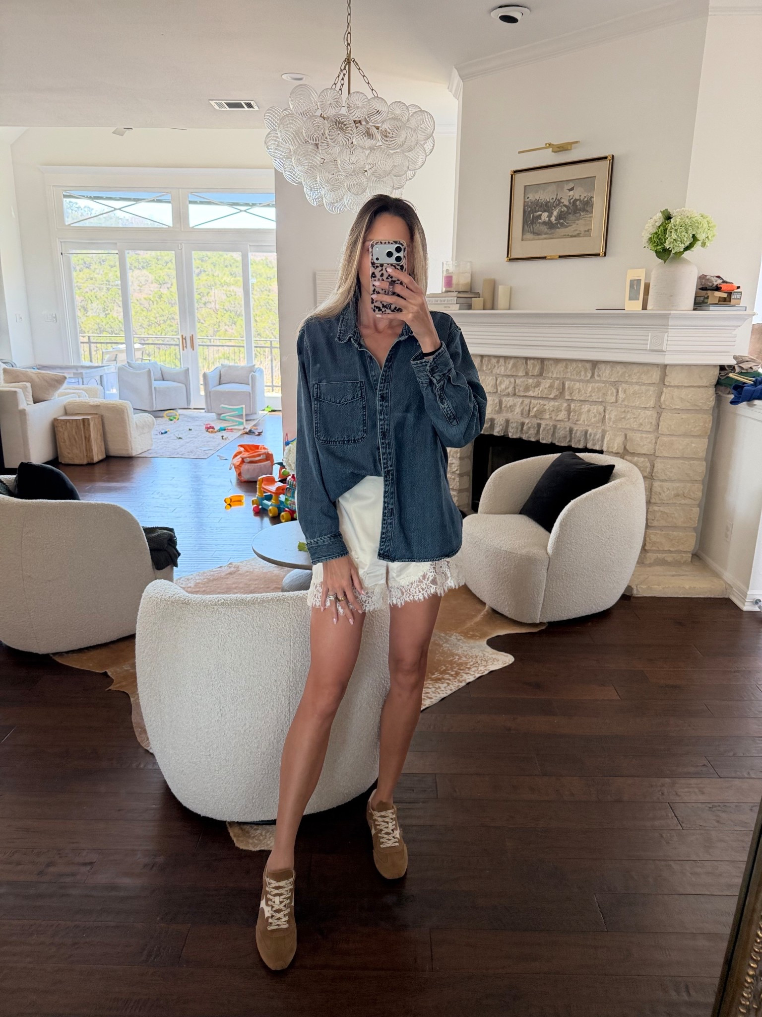 Easy throw and go outfit🙌  

L top, M bottoms

Target find, denim shirt, lace shorts, reformation lace shorts, fyp, trending, sneakers, spring outfit, work from home, WFH, mom outfit ideas, school drop off outfit 

#LTKmomlife #LTKgrwm #LTKootd