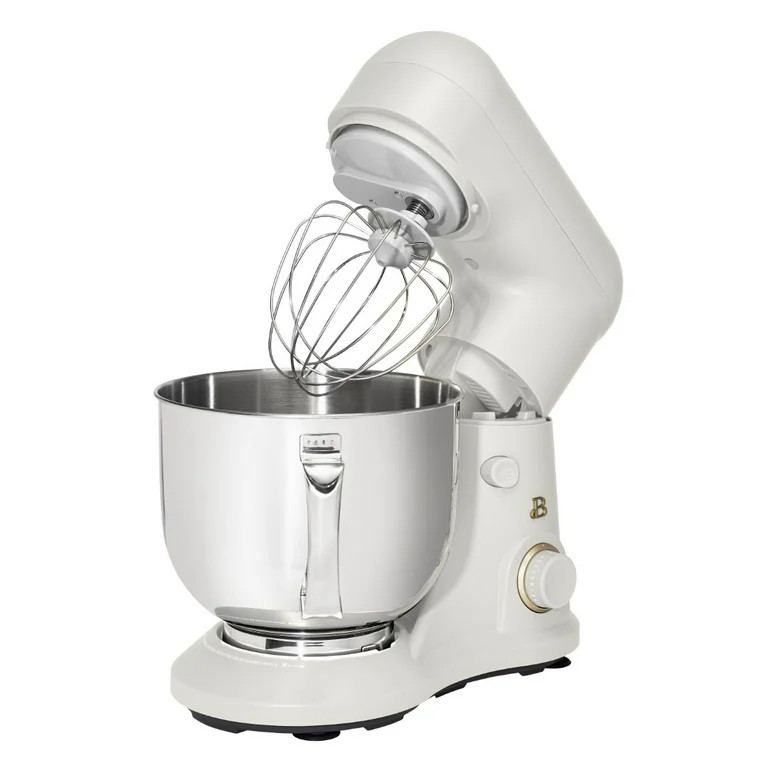 Beautiful 5.3 Qt Stand Mixer, White Icing with Flat Beater, Dough Hook, Balloon Whisk | Walmart (US)