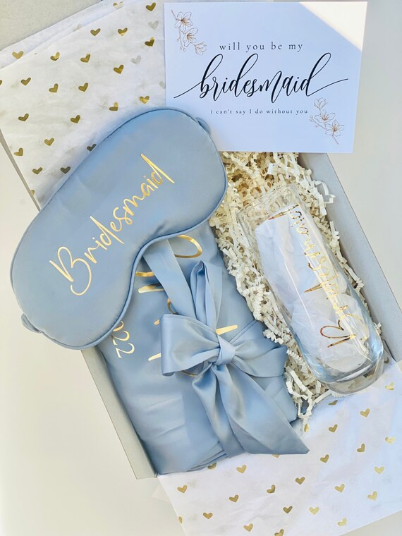 Dusty Blue Bridesmaid Gift Bridesmaid Proposal Gift Box Will | Etsy | Etsy (US)