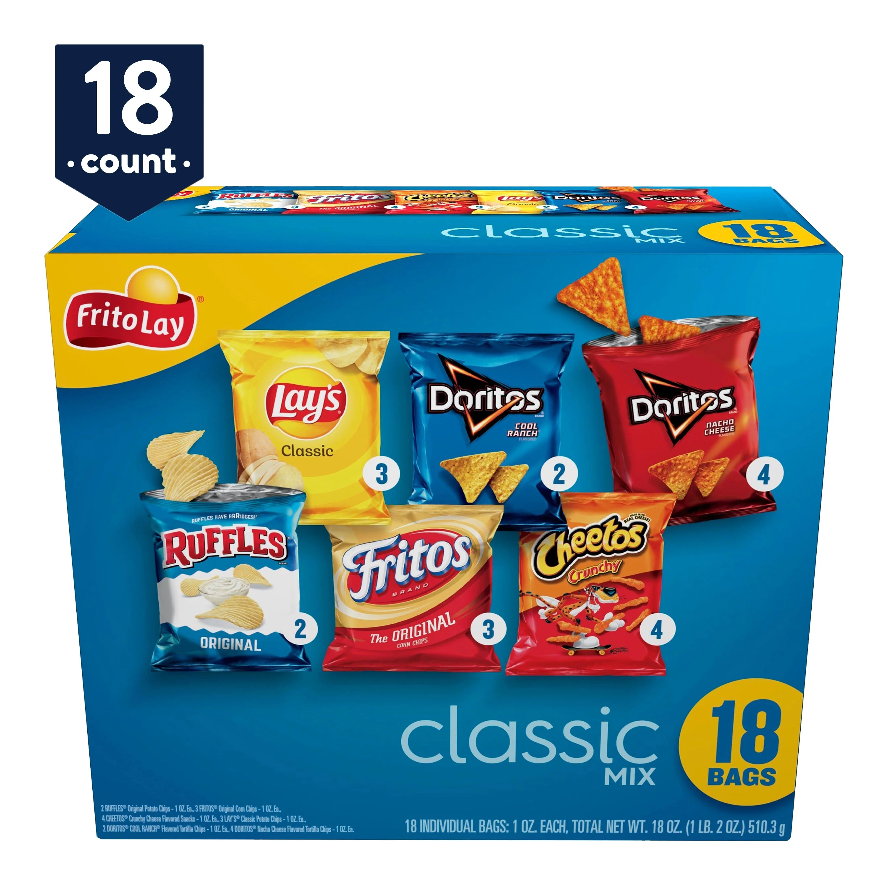 Frito-Lay Classic Mix Variety Pack, 18 Count | Walmart (US)