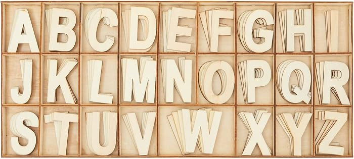 Juvale Wooden Letters for Crafts, Alphabet Set - 2-Inch Natural Wood, 104-Piece Uppercase Alphabe... | Amazon (US)