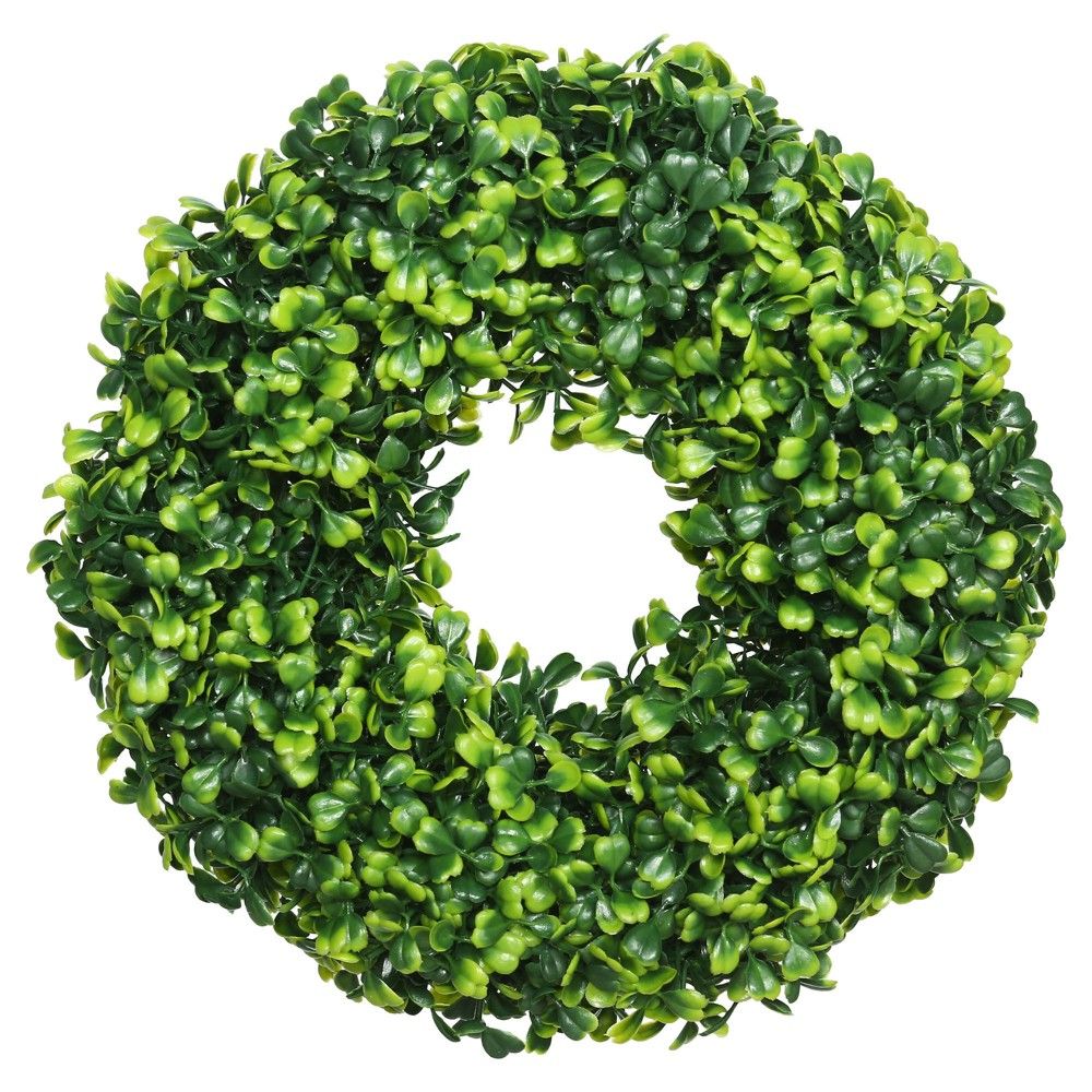 Artificial Mini Button Leaf Wreath (10"") Green - Vickerman | Target