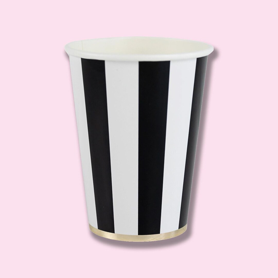 Black White Cabana Stripe Cups, Beetlejuice Movie Cups, Halloween Party Cups, Beetle Movie Party ... | Etsy (US)