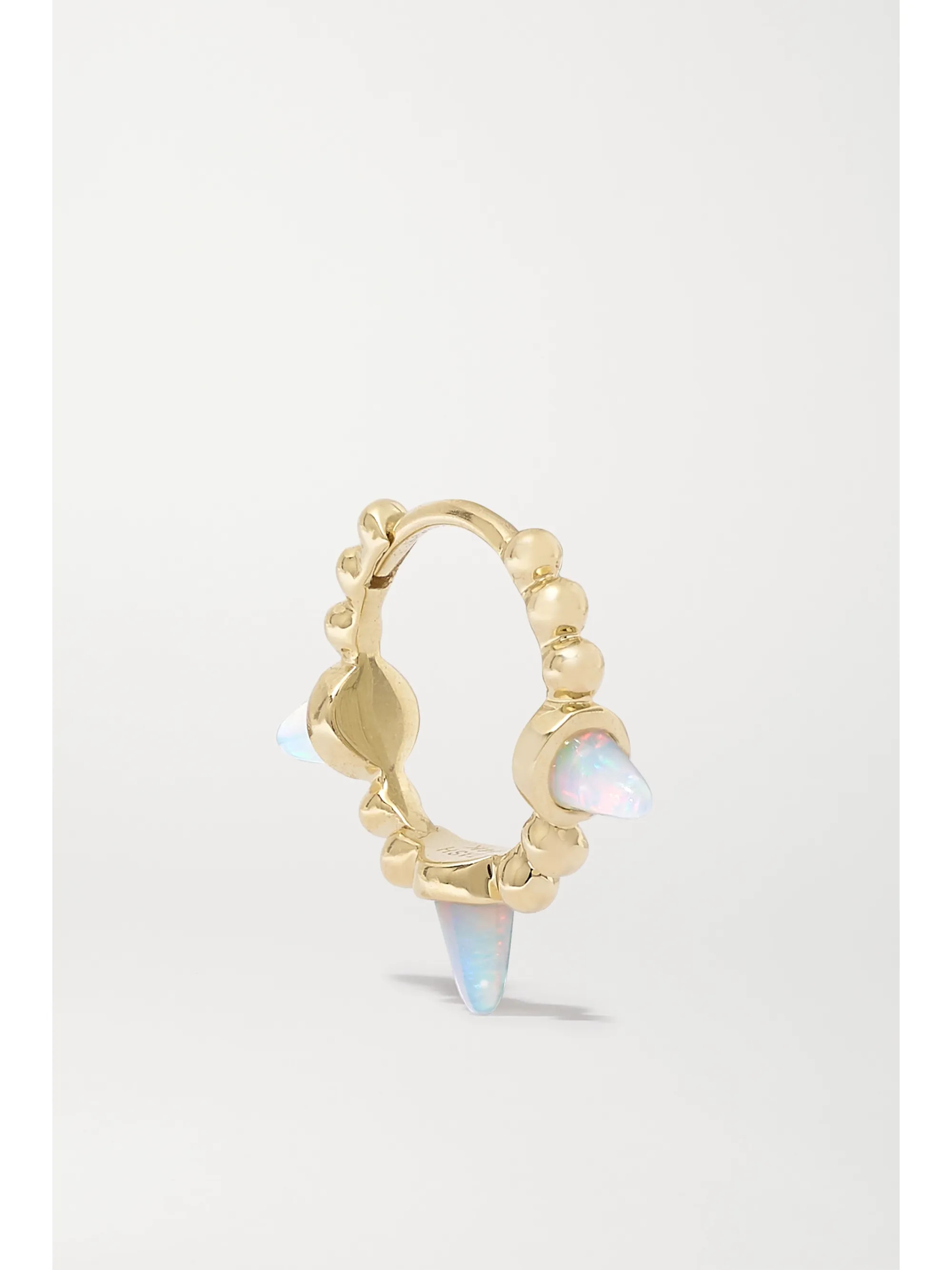 Gold 9.5mm 14-karat gold opal hoop earring | MARIA TASH | NET-A-PORTER | NET-A-PORTER (US)