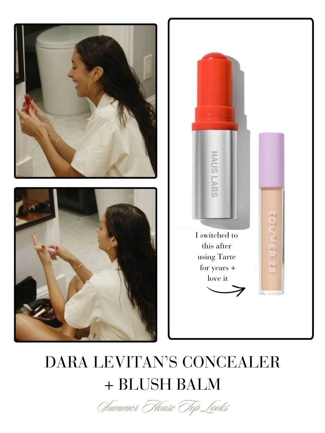 Dara Levitan's Concealer and Blush Balm (we think her blush shade is Glassy Watermelon). I use the concealer and love it.  

 #LTKBeauty