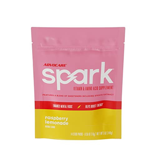 AdvoCare Spark Vitamin & Amino Acid Supplement - Sugar-Free Focus & Energy Drink Powder with Vitamins A, C, E & B-12 - Raspberry Lemonade, 14 Stick Packs | Amazon (US)