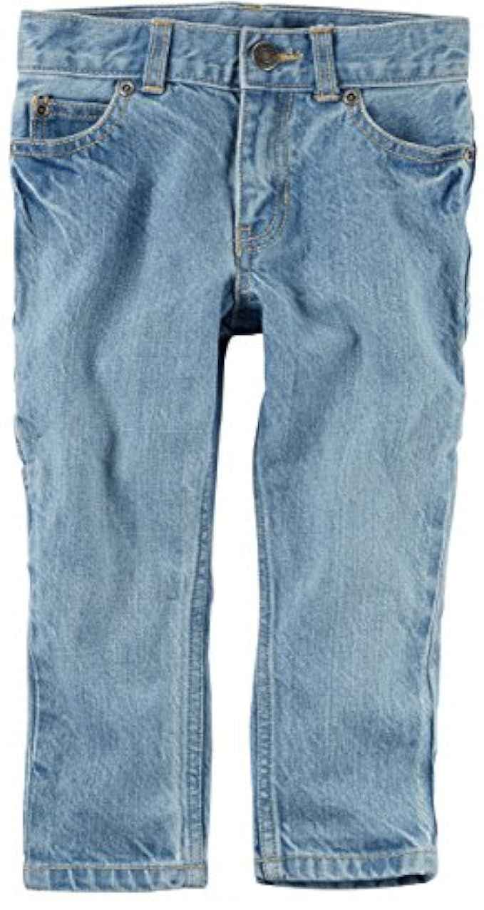 Carter's Boy's 5-Pocket Straight Fit Slub Twill Carpenter Jeans; Light Denim | Amazon (US)