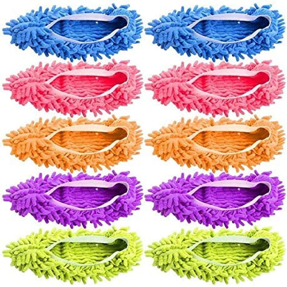 Tamicy Mop Slippers Shoes 5 Pairs (10 Pieces) - Microfiber Cleaning House Mop Slippers Floor Clea... | Amazon (US)