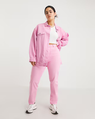 Candy Pink Demi Mom Jeans | Simply Be (UK)