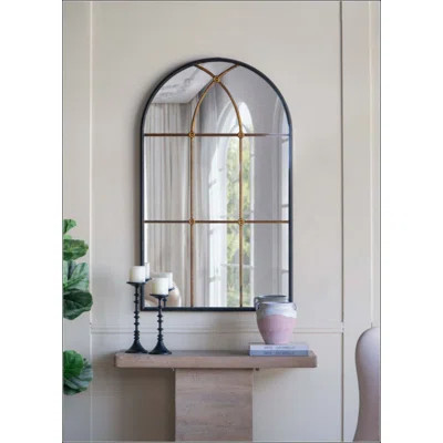 Arched Wall Mirror With And Windowpane Design | Wayfair North America