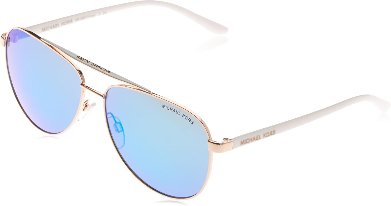 Michael Kors MK5007 104525 Rose Gold White Hvar Pilot Sunglasses Lens Category, 59mm | Amazon (US)