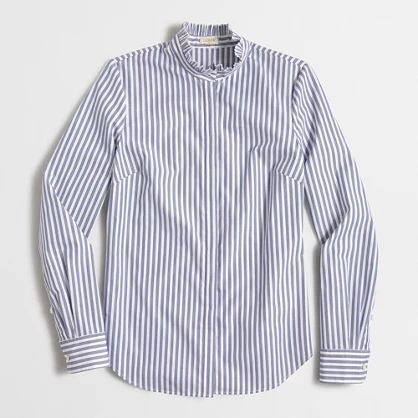 Factory striped ruffle-collar shirt | J.Crew Factory