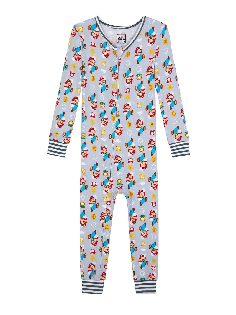 Super Mario Toddler Long Sleeve Blanket Sleeper, One-Piece, Sizes 12M-5T | Walmart (US)