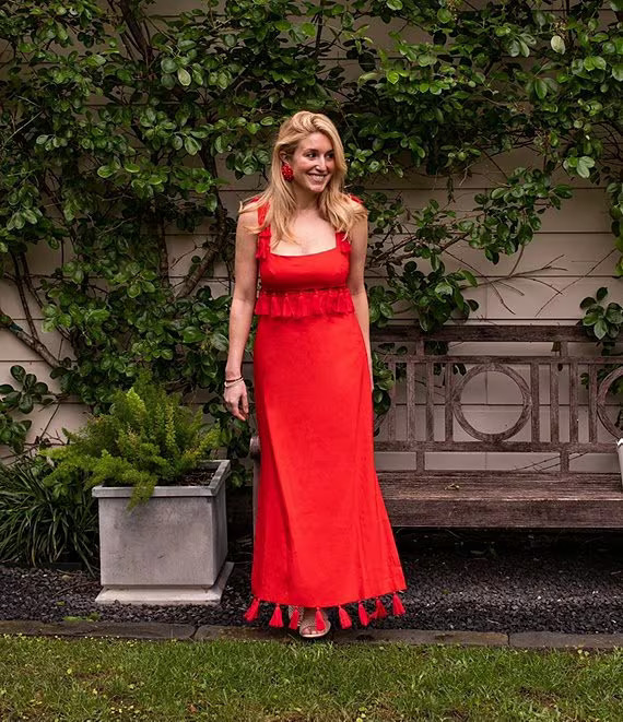 x The Nat Note Cici Tassel Linen Blend Maxi Dress | Vacation Dress | Cabo Dress | Tropical Vacation  | Dillard's