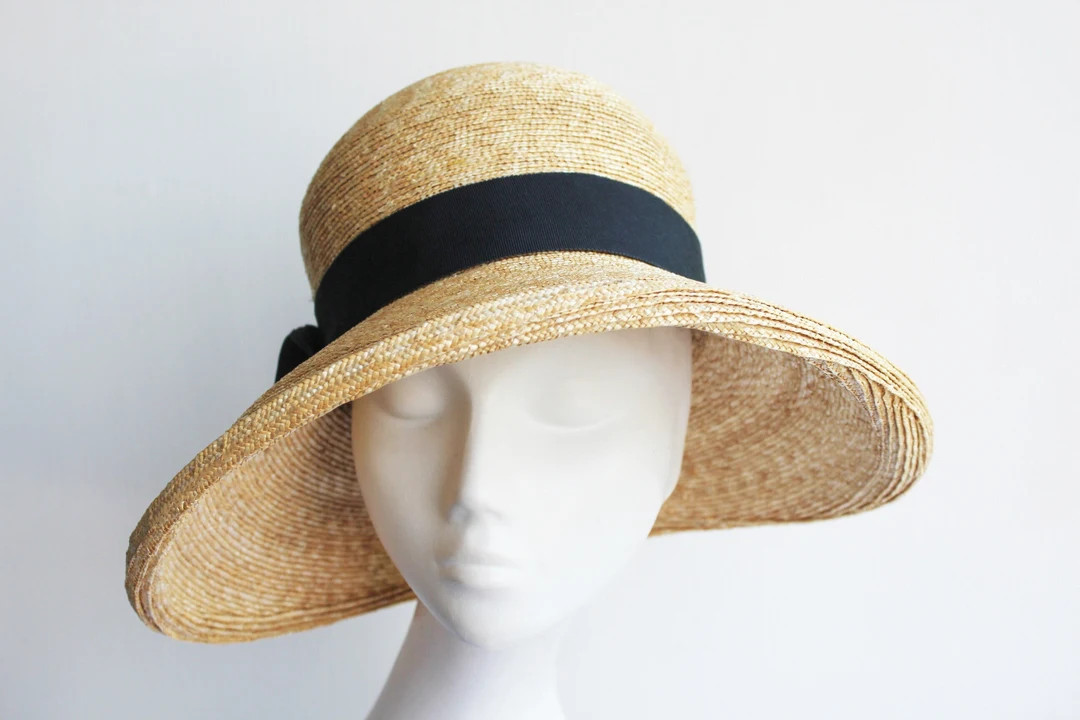 Luxurious Straw Cloche Hat ''AURORA ''with Wide Brim Weddings and Kentucky Races Special Events -... | Etsy (US)