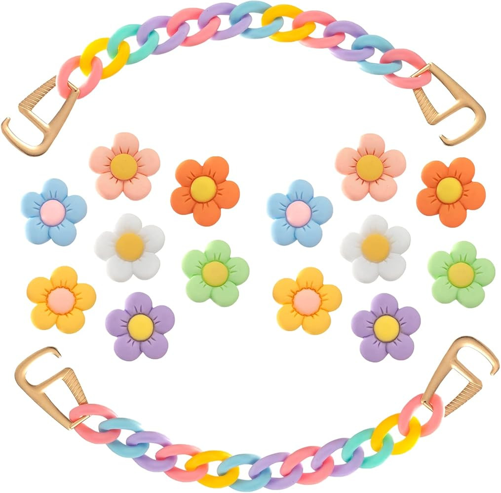 LOMOYATO Flower Shoe Charms for Croc Clog Sandals Bracelets Accessories Decoration, Cute Designer... | Amazon (US)