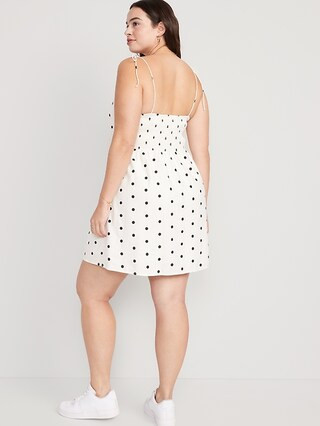 Fit & Flare Tie-Strap Printed Mini Dress for Women | Old Navy (US)