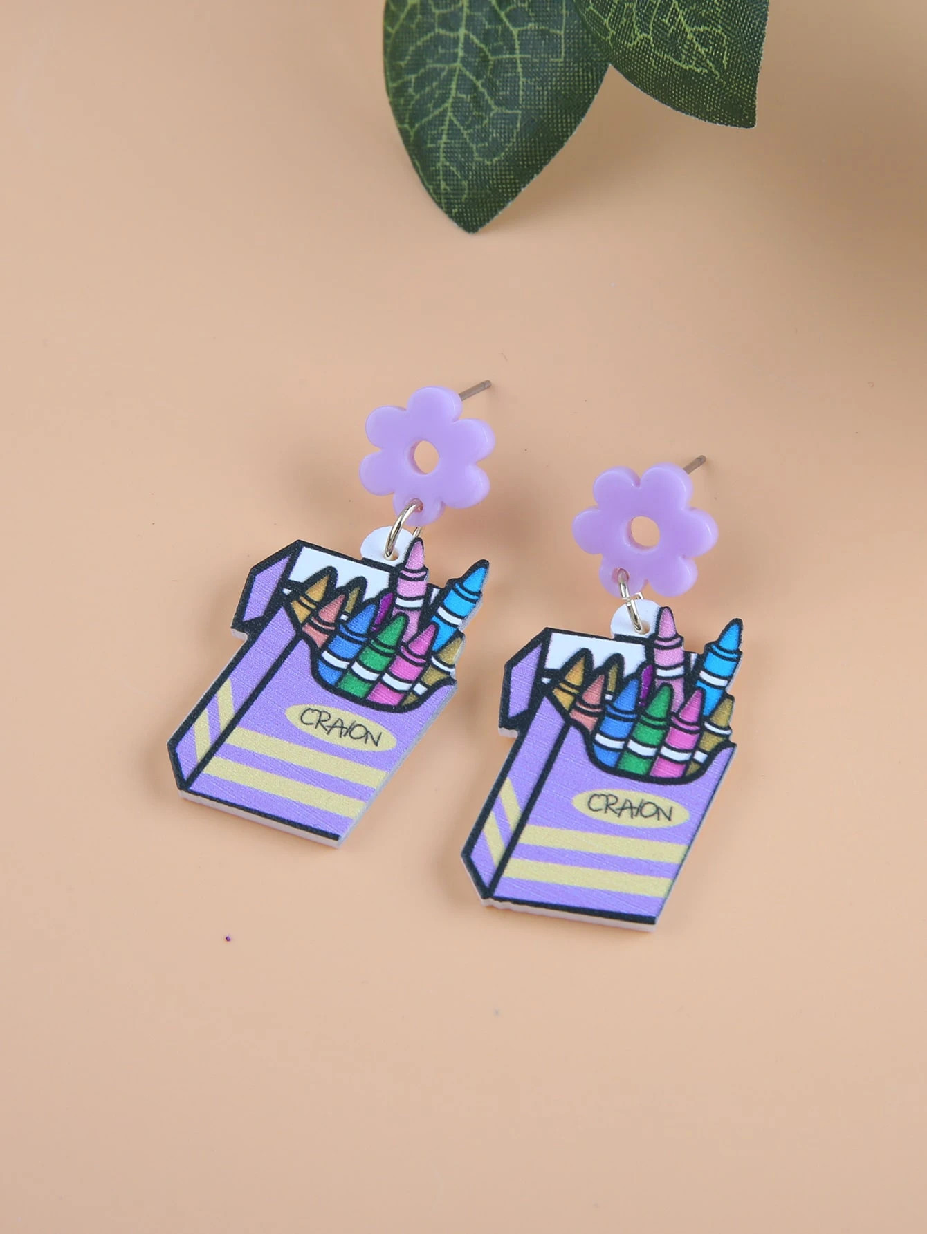 Crayon Graphic Drop Earrings | SHEIN