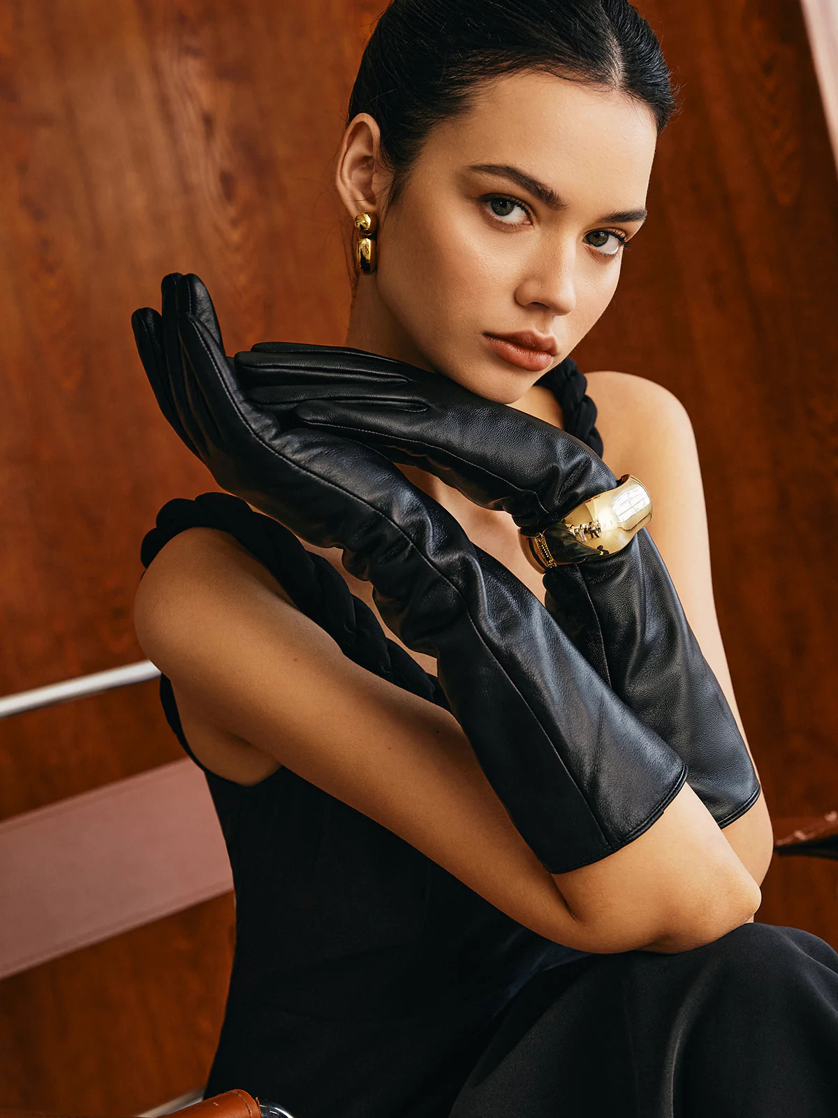 Sheepskin Fleece Lined Long Gloves | Commense