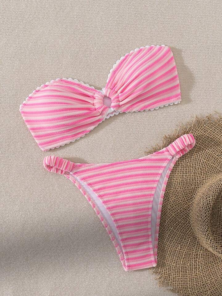 Swim Mod Women's Summer Striped Bikini Set | SHEIN