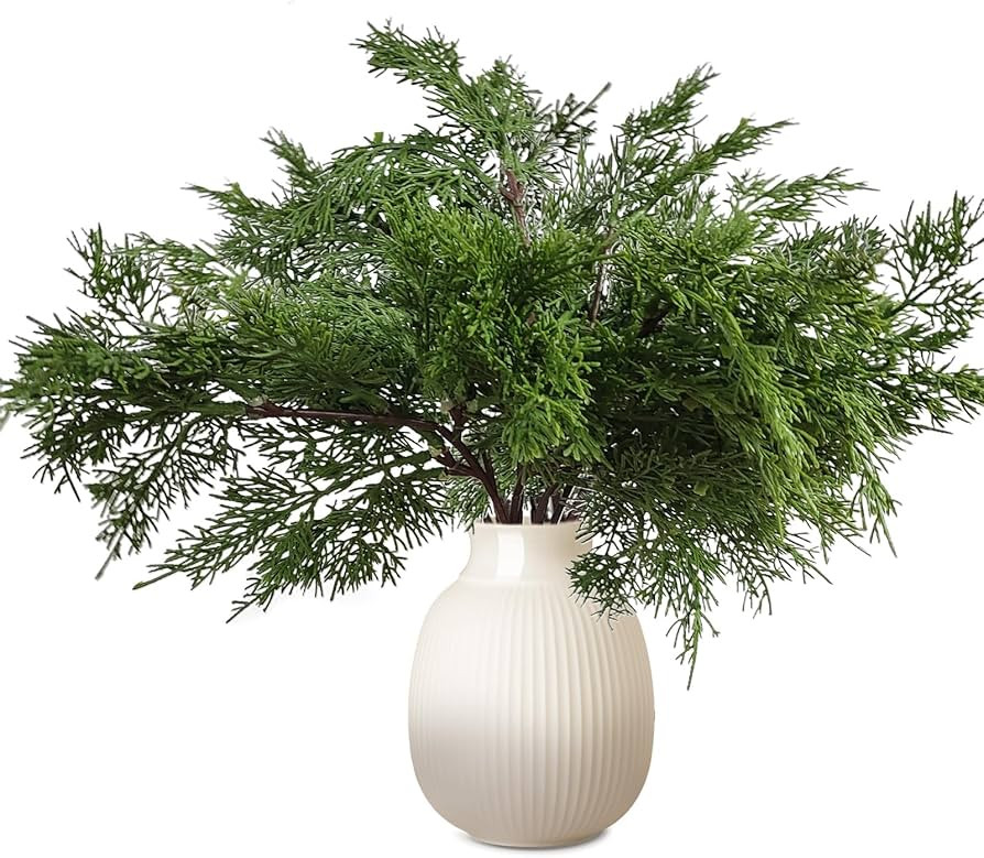 8 Pcs Norfolk Pine Stems, 17 X 11 Inches Christmas Norfolk Pine Branches,Faux Cedar Branches for ... | Amazon (US)