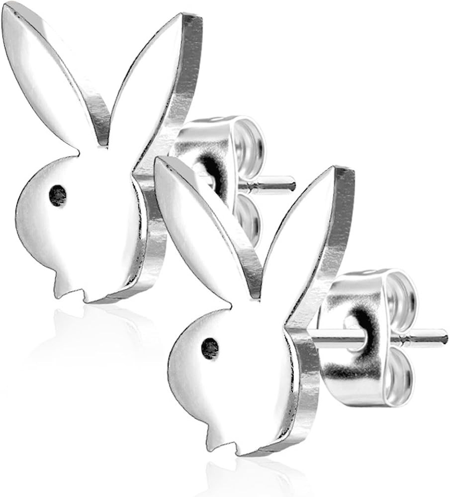 Playboy 316L 20G Surgical Steel Bunny Earring Studs Plated for Women 0.8 MM - Playboy License (Si... | Amazon (CA)