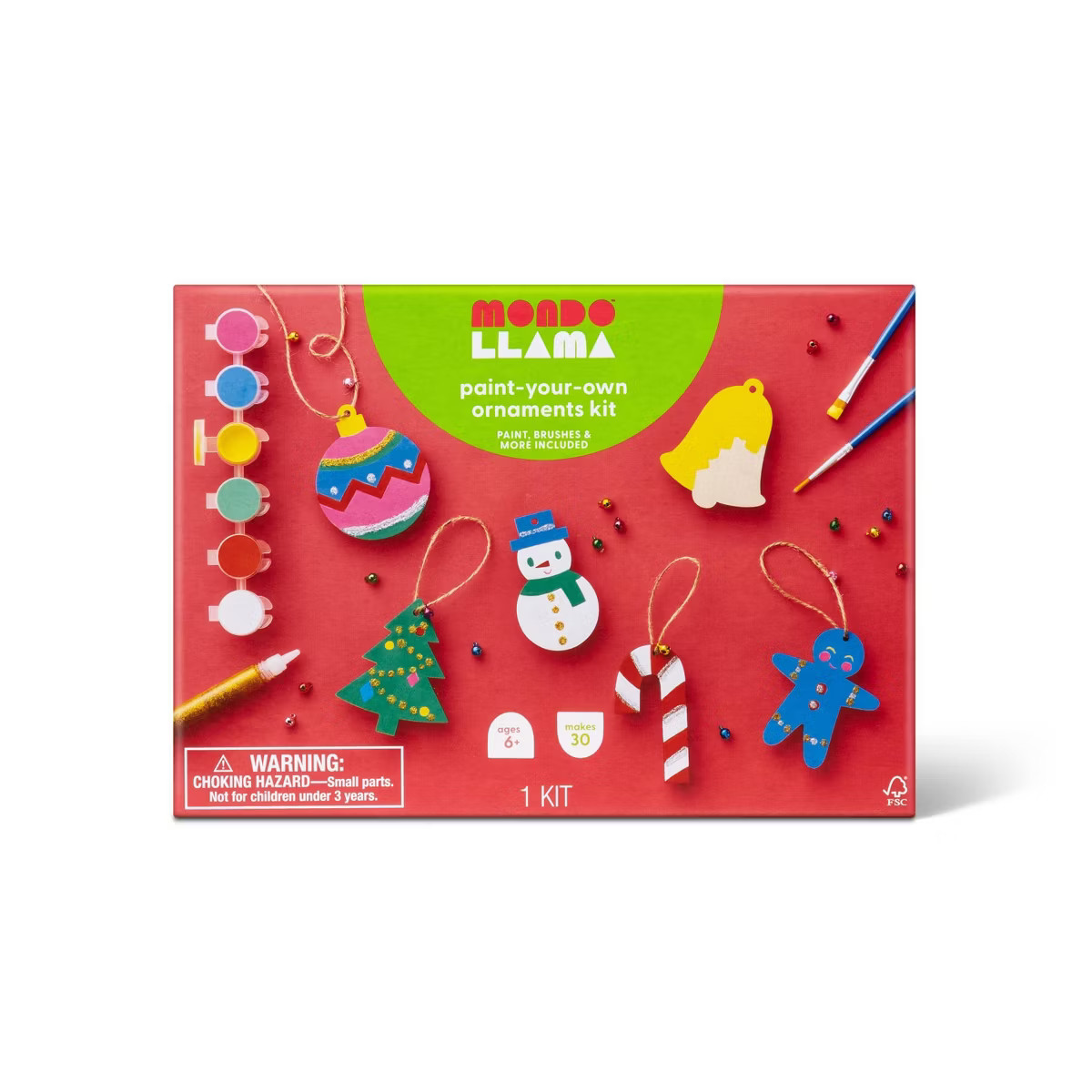 Paint-Your-Own Wood Ornaments Kit - Mondo Llama™ | Target