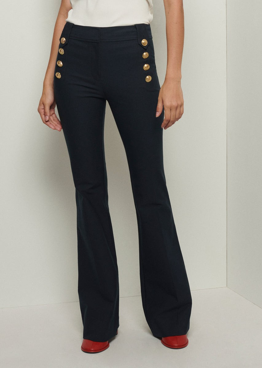Robertson Flare Trousers - Midnight | Derek Lam