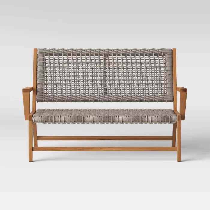 Lena Wood & Rope Patio Loveseat - Gray - Project 62™ | Target