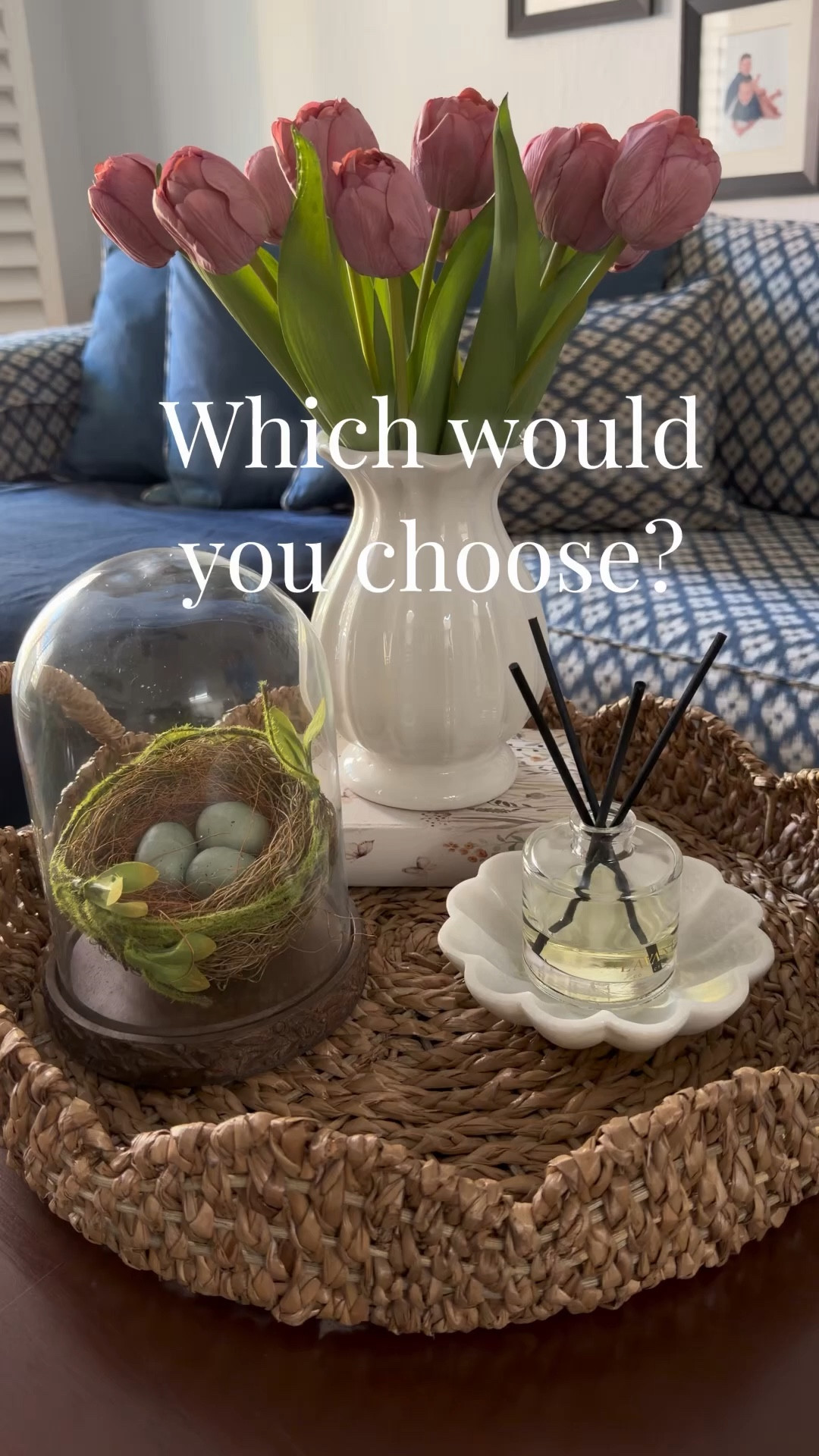 Two simple ways to style a tray for coffee table, kitchen counter or console.

Which would you choose — A or B?

Sharing the pieces I use here.

🏠 I share real-life decor, home finds, and organization for spaces that are pretty, not perfect. 💫