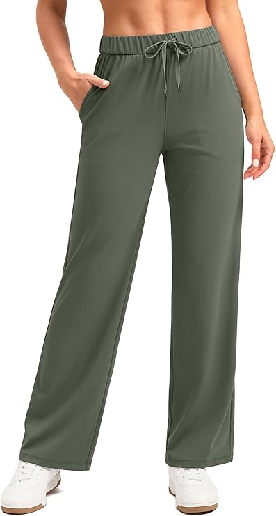 SANTINY Wide Leg Sweatpants Women 28"/30" Lightweight Loose Casual Pants with Pockets Women's Dra... | Amazon (US)