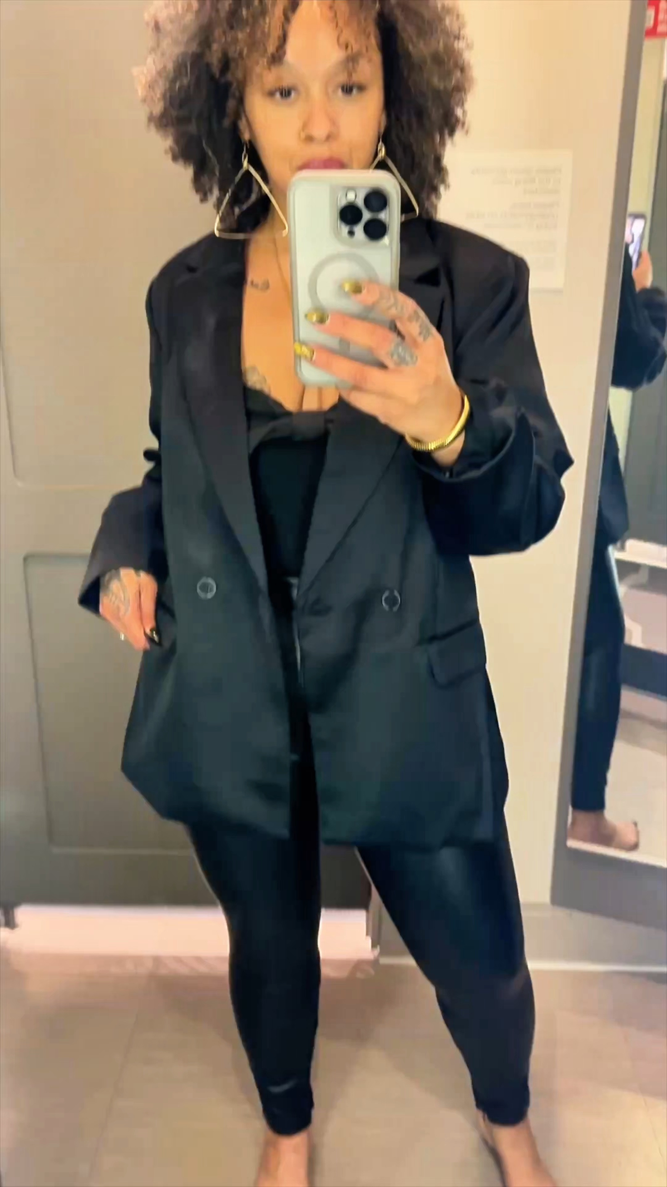 Satin whispers elegance, while leather shouts confidence. Together, they remind us to be both gentle and fierce. Balance is key! ✨ This satin blazer is EVERYTHINGGGG!!!😆😆😆

For your reference I am 5’6” and 189lbs

✨satin blazer-sz L (A new Day and runs big, I think a medium would have been a better fit)
✨black bow bodysuit-sz M (A New Day)
✨leather leggings- sz L (A New Day)
✨satin tapered pant- sz 12 (A New Day)



#LTKSaleAlert #LTKParties #LTKFindsUnder50