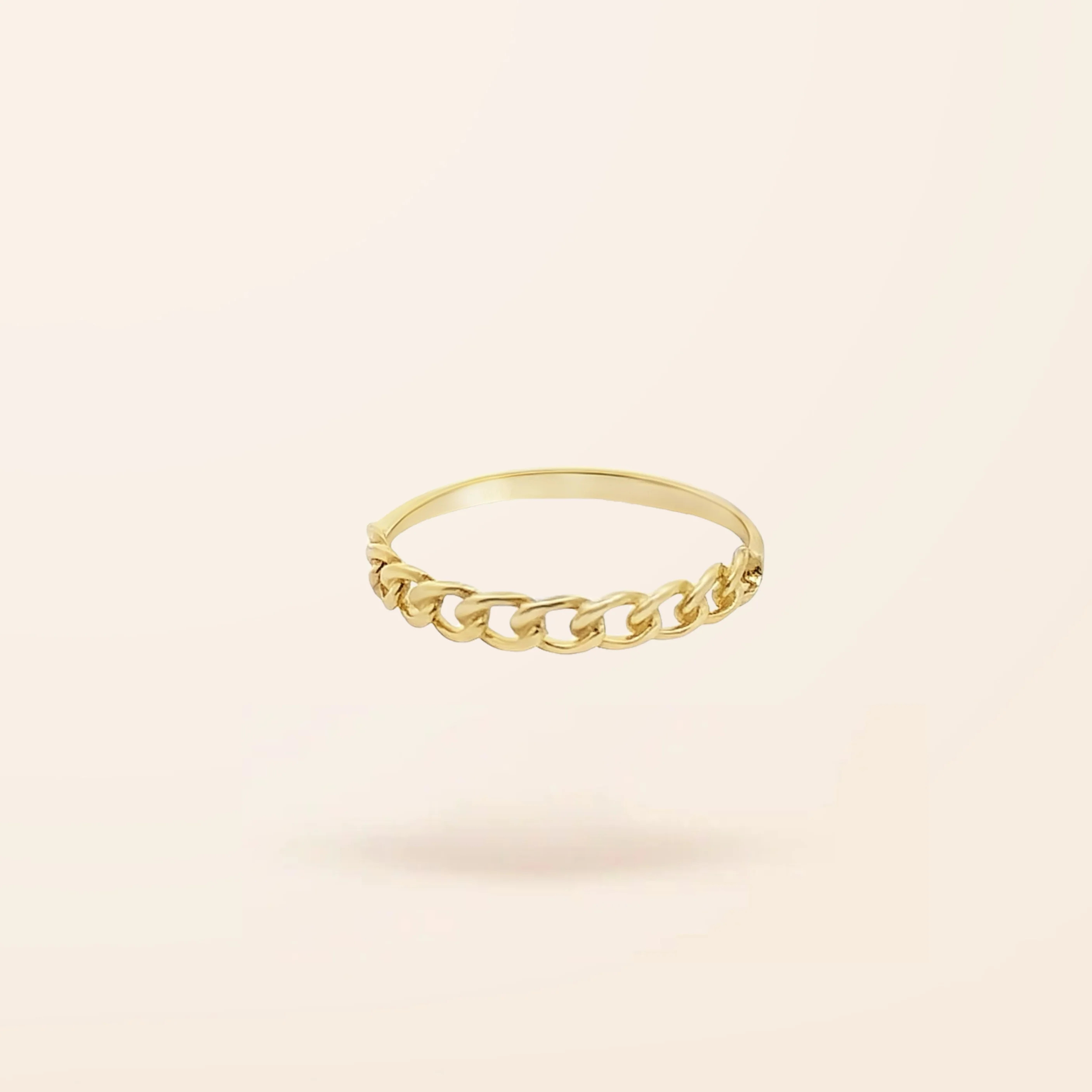 10K Gold Small Chain Ring | Van Der Hout Jewelry
