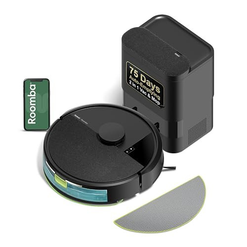 iRobot Roomba 104 2in1 Vacuum & Mop Robot - Self-Empties for 75 Days, Intense Power-Lifting Suction, Vacuums All Floors, Ideal for Pet Hair, LiDAR Smart Navigation Mapping, Mops Hard Floors | Amazon (US)