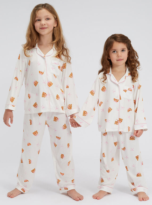 Kids' croissant modal pyjama set - Ivory Mix | Boux Avenue (UK)