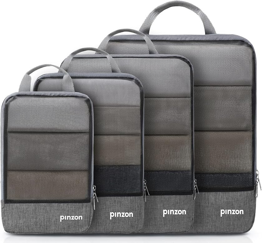 Amazon Brand - Pinzon Premium Packing Cubes, 6 Set Compression Packing Cubes with Laundry Bag & S... | Amazon (US)