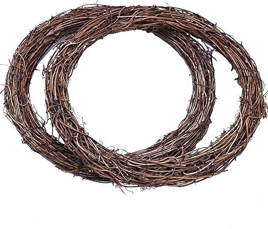 Byher Grapevine Wreath, 2 PCS 12 Inch Natural Vine Wreath for Crafts (Wreath Frame) | Amazon (US)