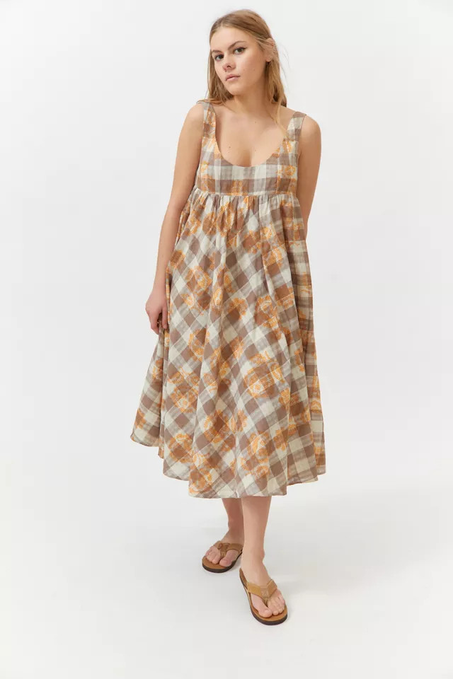 UO Bianca Embroidered Babydoll Dress | Urban Outfitters (US and RoW)