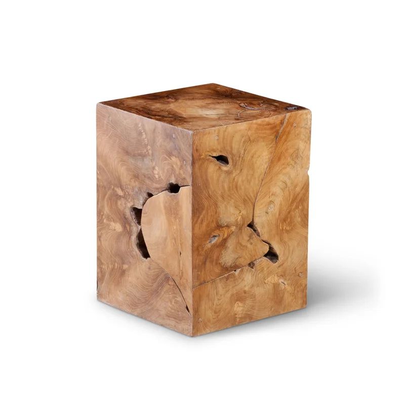 Teak Chunk Square Accent Stool | Wayfair North America